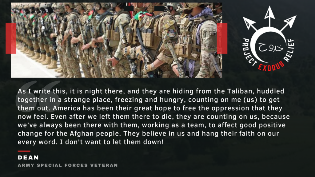 We have the responsibility and the obligation to do the right thing. Our Afghanistan veterans are hurting because their Afghan friends there are hurting and in danger.